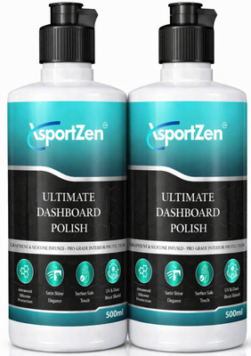 xsportzen Dashboard Polish for Car & Bike Pack of 2 (500ml Each) | Long Lasting Non-Greasy Interior Cleaner & Protectant | UV Protection | Anti-Dust | Plastic, Vinyl Care Vehicle Interior Cleaner(500 ml)