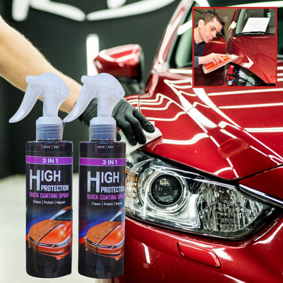 Krysto 3 in 1 High Protection Quick Car Coating Spray | Car Ceramic Coating Spray | Vehicle Interior Cleaner(400 ml)