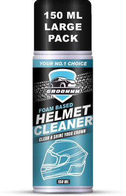 Groommm Foam-based Helmet Cleaner Spray | Anti-Bacterial Spray | Dirt Remover for Helmet Interior & exterior | With lemonish fragrance. Vehicle Interior Cleaner(150 ml)
