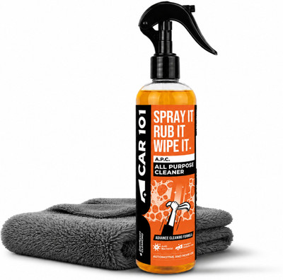 Car 101 All Purpose Cleaner With Towel | Multi-Surface Deep Cleaning Formula for Car Interior & Exterior | Spray for Dashboard, Leather, Bike & Equipment | Vehicle Interior Cleaner(300 ml)