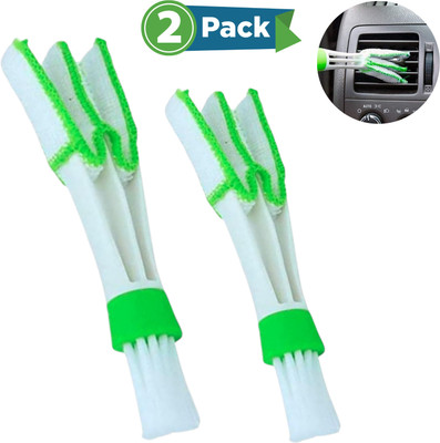 aksmit AC, Air Vent, Blinds, Dashboard, Computer Keyboard & Laptop Set of 2 Multipurpose Microfiber Double Sided Cleaning Brush Set of 2 Vehicle Interior Cleaner(100 g)
