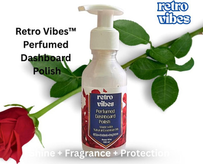 Retro Vibes Car Dashboard-Rose Kiss Fragrence, Non-Greasy | Protector for Plastic, Leather, Vinyl & Rubber with Applicator Sponge Vehicle Interior Cleaner(10 ml)