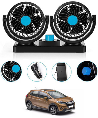 AYW 12V Car Fan Dashboard/Double Head/360 Degree Rotatable/2 Speed WRV Honda Car Interior Fan(12 V)