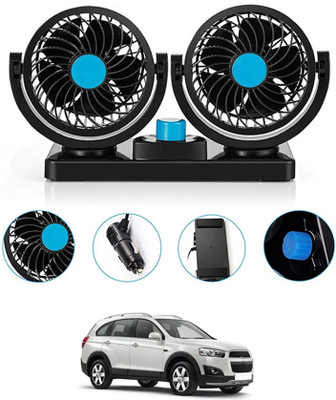 ABJD 12V/2 Speed Dual Head,360 Degree Rotatable Fan For Captiva Chevrolet 2015 Car Interior Fan(12 V)