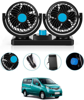 AYW 12V Car Fan Dashboard/Double Head/360 Degree Rotatable/2 Speed Evalia Nissan Car Interior Fan(12 V)