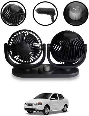 ABJD Dual Head 12V/360 Degree Rotation Car/Van/Truck Fan With Cigarette Lighter-151 Car Interior Fan(12 V)