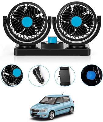 AYW 12V Car Fan Dashboard/Double Head/360 Degree Rotatable/2 Speed Fabia Skoda Car Interior Fan(12 V)