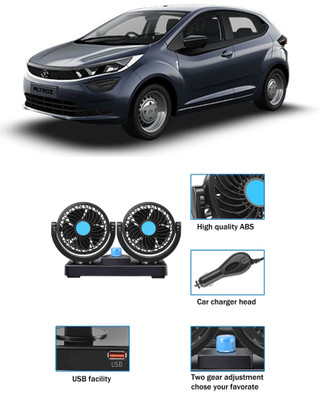 Furious3D Double CarFan with USB Charging 12V 360 Degree Rotatable for All Vehicles FS-456 Car Interior Fan(12 V)