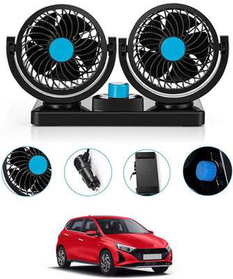 AYW Double Head 12V Car Fan Dashboard/360 Degree Rotatable/2 Speed i20 Hyundai Car Interior Fan(12 V)