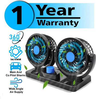 Mototrive StyLISH Car Fan 12V 360 Head 2 Speed Quiet Strong for All Auto Vehicles-Y0903 Car Interior Fan(12 V)
