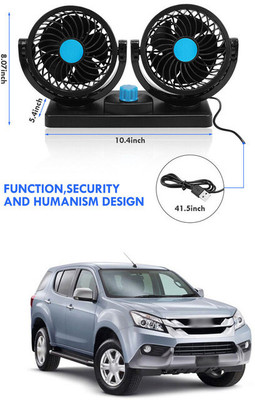PRTEK Dual Head Fans,360 Degree Rotatable Cooling Fan forWRV Car Interior Fan(12 V)