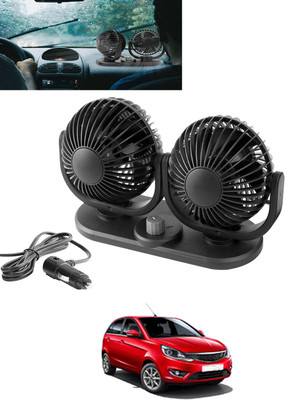 MSNP Universal 4inch Black Car Dashboard Twin Fan With 360/180 Degree Rotation-38 Car Interior Fan(12 V)
