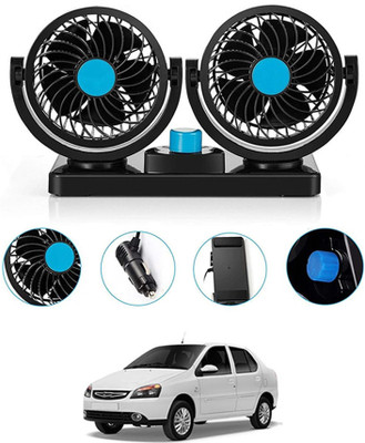 AYW 12V Car Fan Dashboard/Double Head/360 Degree Rotatable/2 Speed Indigo Tata Car Interior Fan(12 V)