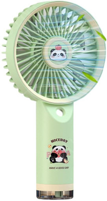 HOGSY Panda Mini Portable Fan Lightweight Mini Portable Fan Cute Design 3 Speed Small Desk Fan Rechargeable USB Fan(Green)