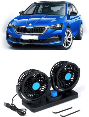 Dvis 5V USB Dual-Head Mini Fan D-1 Portable 5V USB Dual Head Car Fan for Laptop, Desk & Car D-7 Rechargeable Fan, USB Fan(Black)