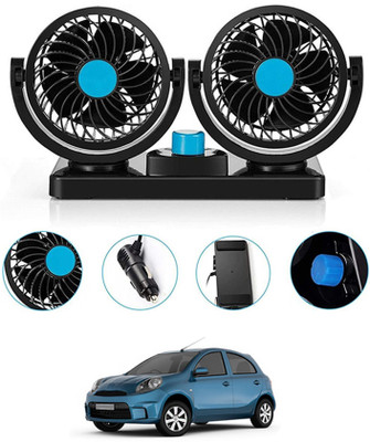 AYW 12V Car Fan Dashboard/Double Head/360 Degree Rotatable/2 Speed Micra Active Car Interior Fan(12 V)