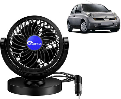 Selifaur Single Head 360 Degree High Speed Car Dashboard Fan Car Interior Fan(12 V)