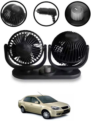 MATIES 24V/12V Black 4inch Twin Fan 360 Degree Rotation For-Fiesta Classic Car Interior Fan(24 V)