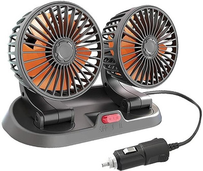 Potauto Double Head 360 Adjustable, High Speed - V716 Car Interior Fan(12 V)