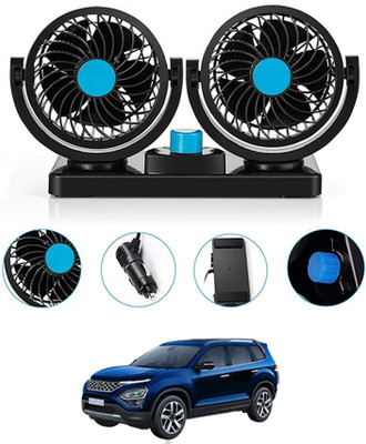 MATIES 12V Car Fan Dashboard/Double Head/360 Degree Rotatable/2 Speed Safari Tata Car Interior Fan(12 V)