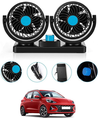 AYW Double Head 12V Car Fan Dashboard/360 Degree Rotatable/2 Speed Grand i10 NIOS Car Interior Fan(12 V)