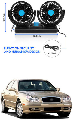 PRTEK Dual Head Fans,360 Degree Rotatable Cooling Fan forT-Cross Car Interior Fan(12 V)
