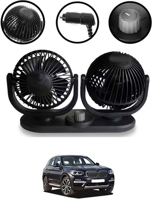 MATIES Universal 4inch Black Car Dashboard Twin Fan With 360/180 Degree Rotation-310 Car Interior Fan(24 V)