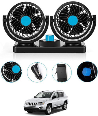 AYW Double Head 12V Car Fan Dashboard/360 Degree Rotatable/2 Speed Compass JEEP Car Interior Fan(12 V)