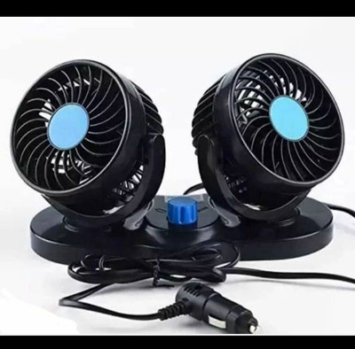 CARMOD 12V Car LARGE Fan Dashboad 360 Degree Rotatable Dual Head Car 2 Speed Fan Car Interior Fan(12 V)