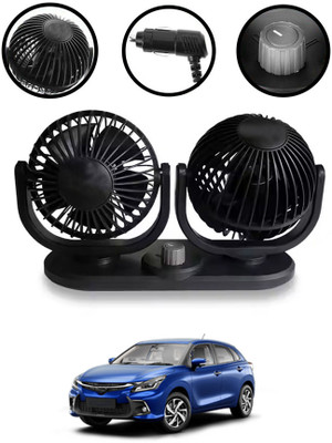 MSNP 4inch/12v/24v Car Twin Fan 360/180 Degree Rotation Universal For Car 116 Car Interior Fan(24 V)