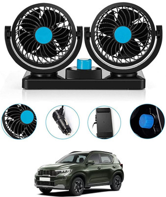 AYW 12V Car Fan Dashboard/Double Head/360 Degree Rotatable/2 Speed Sonet Kia Car Interior Fan(12 V)
