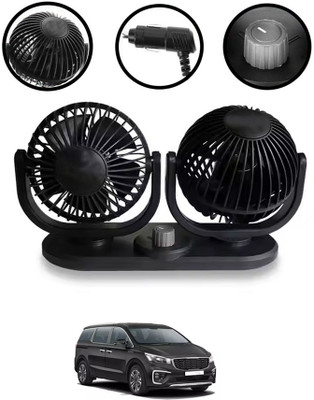 MATIES 24V/12V Black 4inch Twin Fan 360 Degree Rotation For-Carnival Car Interior Fan(24 V)