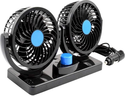 CCE Car Fan Dual Head 2 Speed Strong Dashboard Auto Cooling Air Fan Car Interior Fan(12 V)