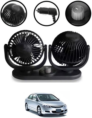 MATIES Universal 4inch Black Car Dashboard Twin Fan With 360/180 Degree Rotation-64 Car Interior Fan(24 V)
