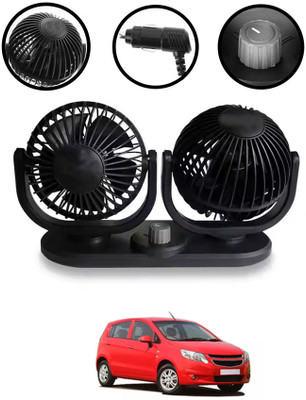 MATIES 24V/12V Black 4inch Twin Fan 360 Degree Rotation For-Sail UVA Car Interior Fan(24 V)