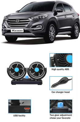 Amulite Car Fan with USB Charging 12V 360 Head 2 Speed for All Auto Vehicles A-118 Car Interior Fan(12 V)
