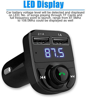 Provent v4.2 Car Bluetooth Device with FM Transmitter, Car Charger(Black)