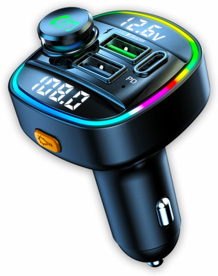 Crust v5.0 Car Bluetooth Device with FM Transmitter, Car Charger, Audio Receiver, MP3 Player, Adapter Dongle, Transmitter(Pd 20w + Qc3.0, CS45 Black)