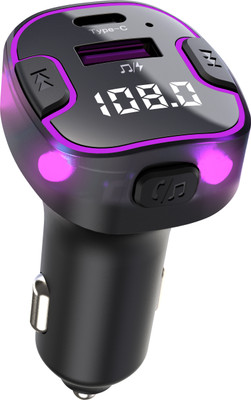 VeeDee v5.0 Car Bluetooth Device with FM Transmitter, Audio Receiver, Car Charger, MP3 Player, Adapter Dongle(Black)