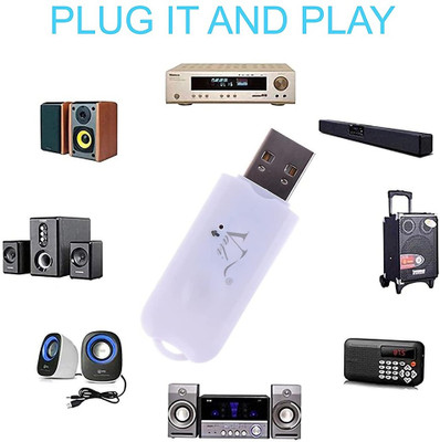 FRONY v4.1 Car Bluetooth Device with Audio Receiver, Transmitter, 3.5mm Connector, MP3 Player(White)