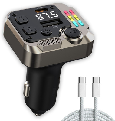 Crust v5.0 Car Bluetooth Device with FM Transmitter, Car Charger, Audio Receiver, MP3 Player, Adapter Dongle, USB Cable(Black)