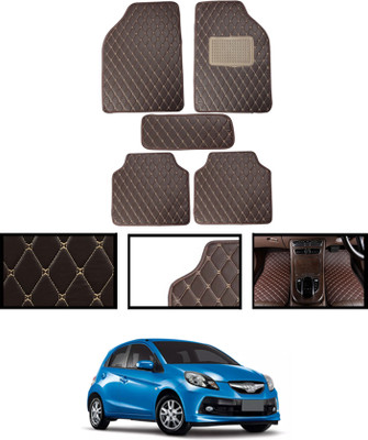 ABJD Leatherite Standard Mat For  Honda Brio(Brown)