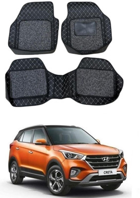 arneja trading company Leatherite 7D Mat For  Hyundai Creta(Silver, Black)