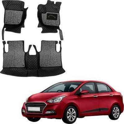 TOFIT ENTERPRISE Leather 7D Mat For  Hyundai Xcent(Black)