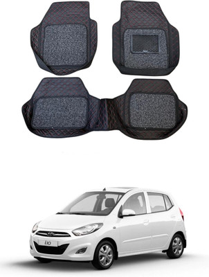 Autocom Leatherite 7D Mat For  Hyundai i10(Red, Black)