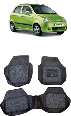 Arnejas Leatherite 7D Mat For  Chevrolet Spark(Red, Black)