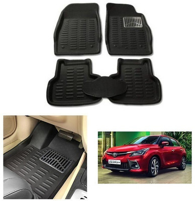 After cars PVC 3D Mat For  Toyota Glanza(Black)