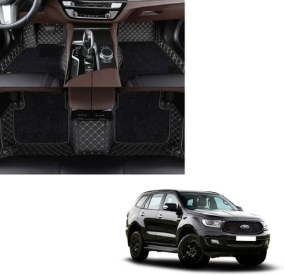 Autoclow Leatherite 7D Mat For  Ford Endeavour(Gold, Black)
