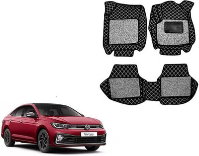 Autorepute Leather 7D Mat For  Volkswagen Virtus(Black)