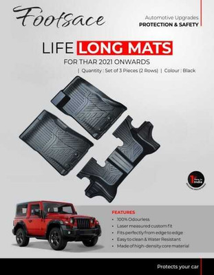 Footsace TPV Tray Mat For  Mahindra Thar(Black)